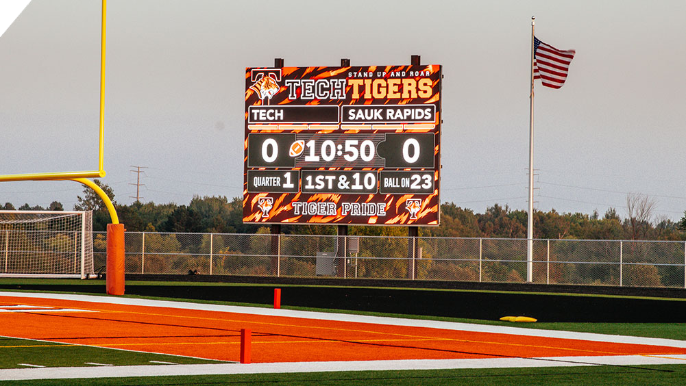 oW3022 Football LED Video Scoreboard at Tech High School