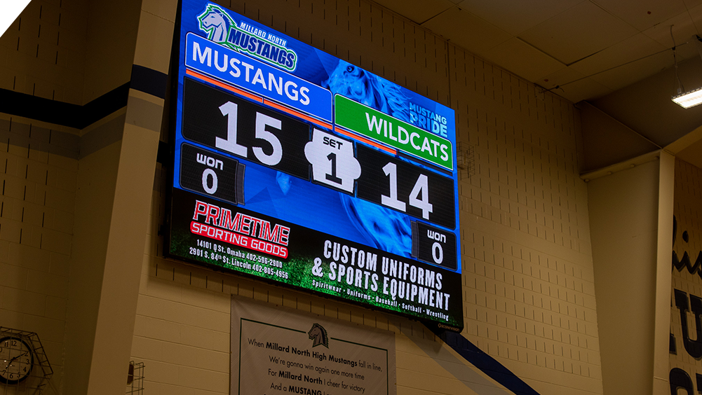 iB1410 Volleyball LED Video Scoreboard at Millard North High School