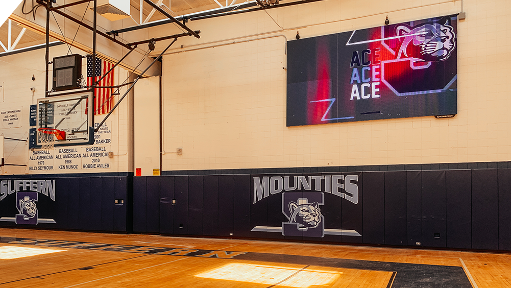 iB1609 Volleyball LED Video Scoreboard with Sport Animation at Suffern High School