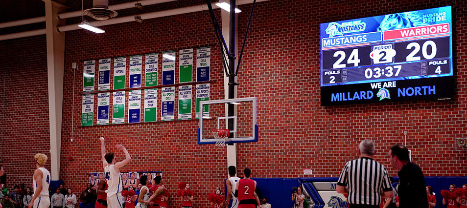 iB1410 Basketball LED Video Scoreboard at Millard North High School