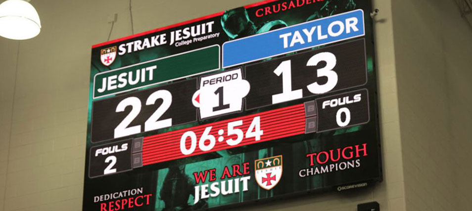 iB1410 Basketball LED Video Scoreboard at Strake Jesuit College Preparatory School