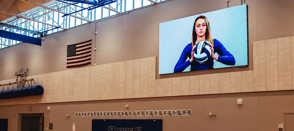 iB1410 Basketball LED Video Scoreboard with Player Accolade at Millard West High School
